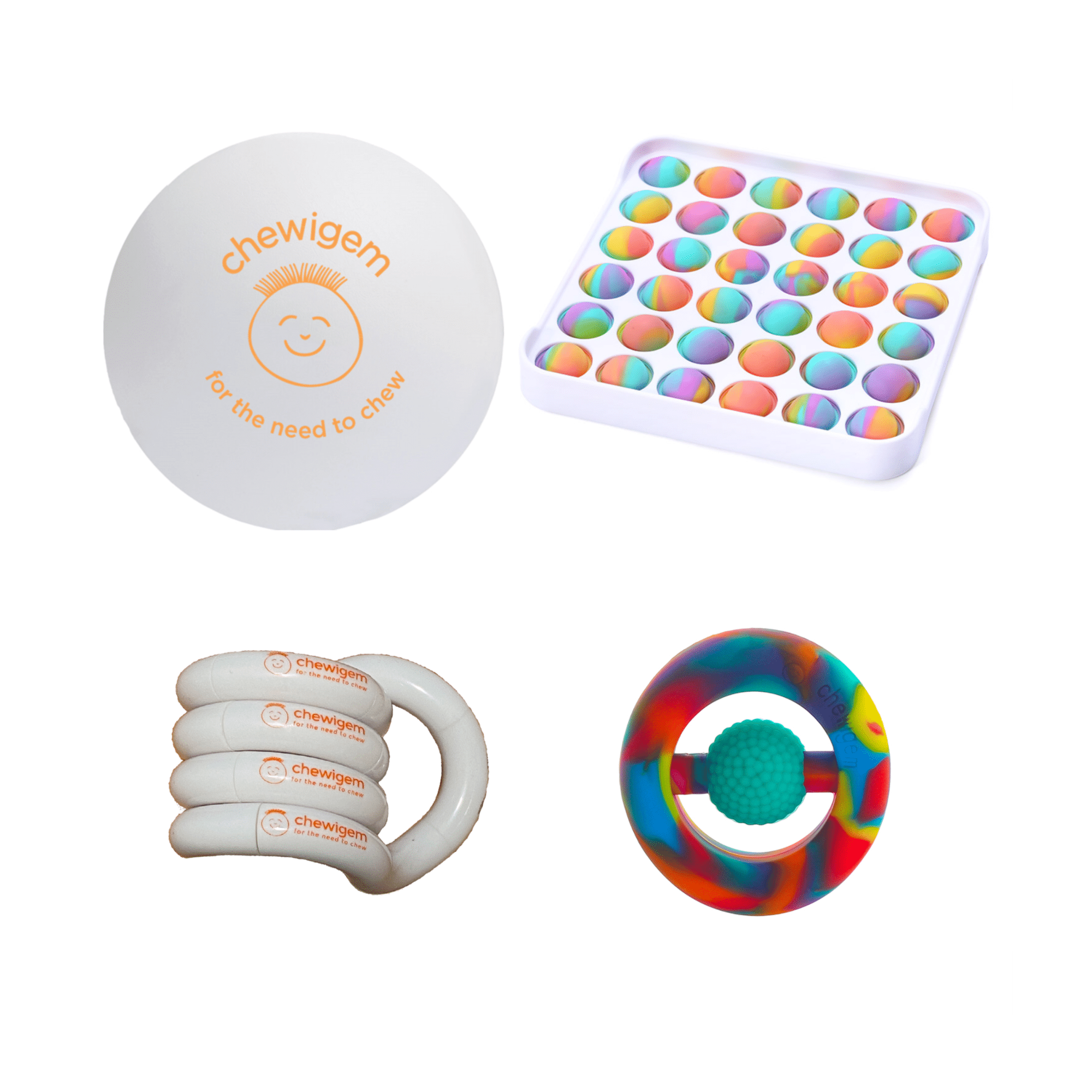 Bundle of Sensory Chew Fidgets - 4 Colour Options - Sensooli - Sensory  Products, Support & Therapy